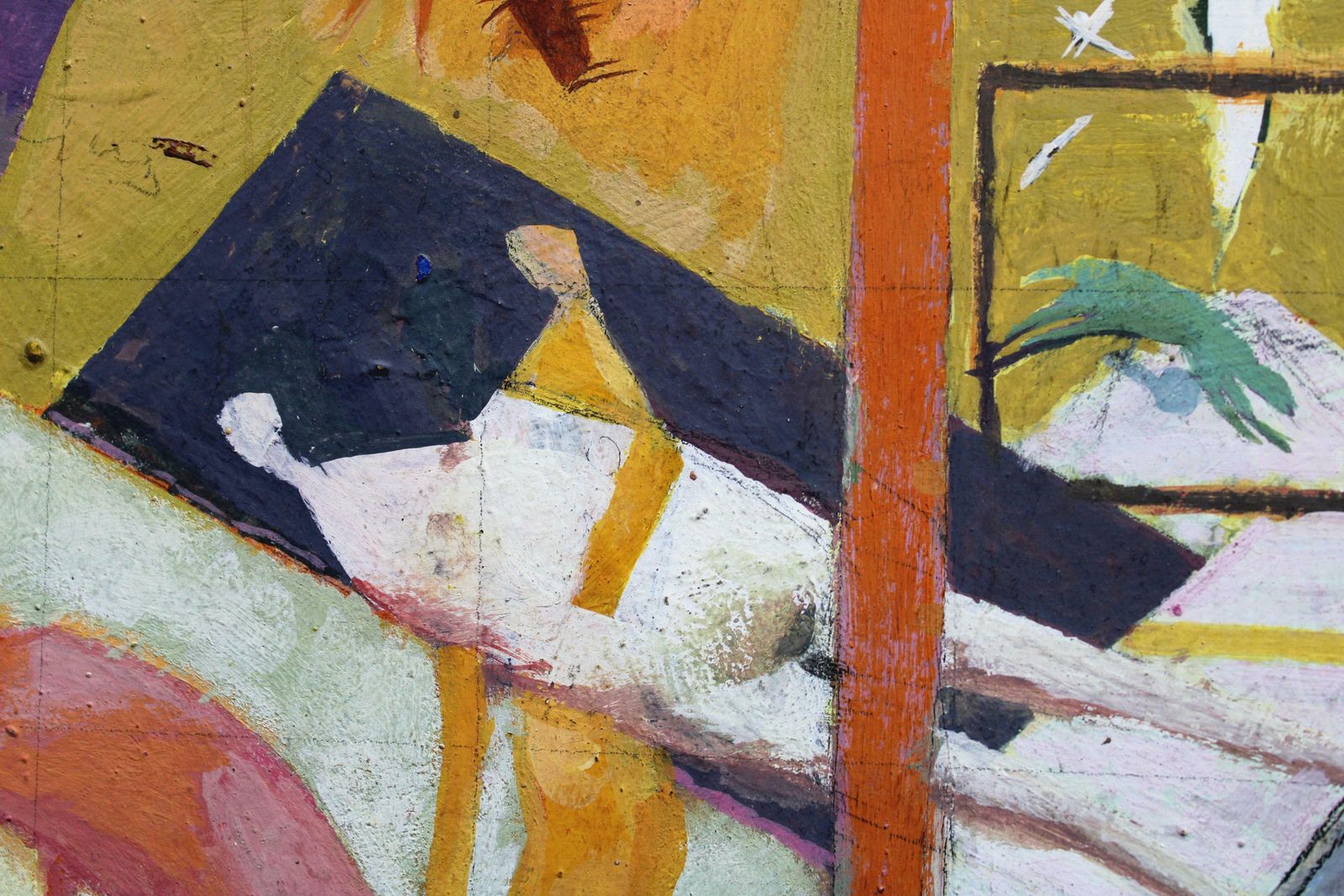 Victor Karnauh A Walk In The Village. Oil On Cardboard photo vinterior