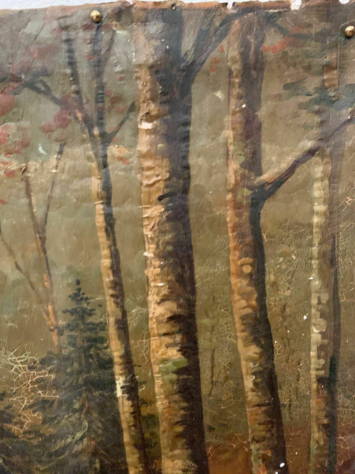 Oil On Canvas "View Of A Watercourse" Decorative Wall Panels 20th Century photo Art