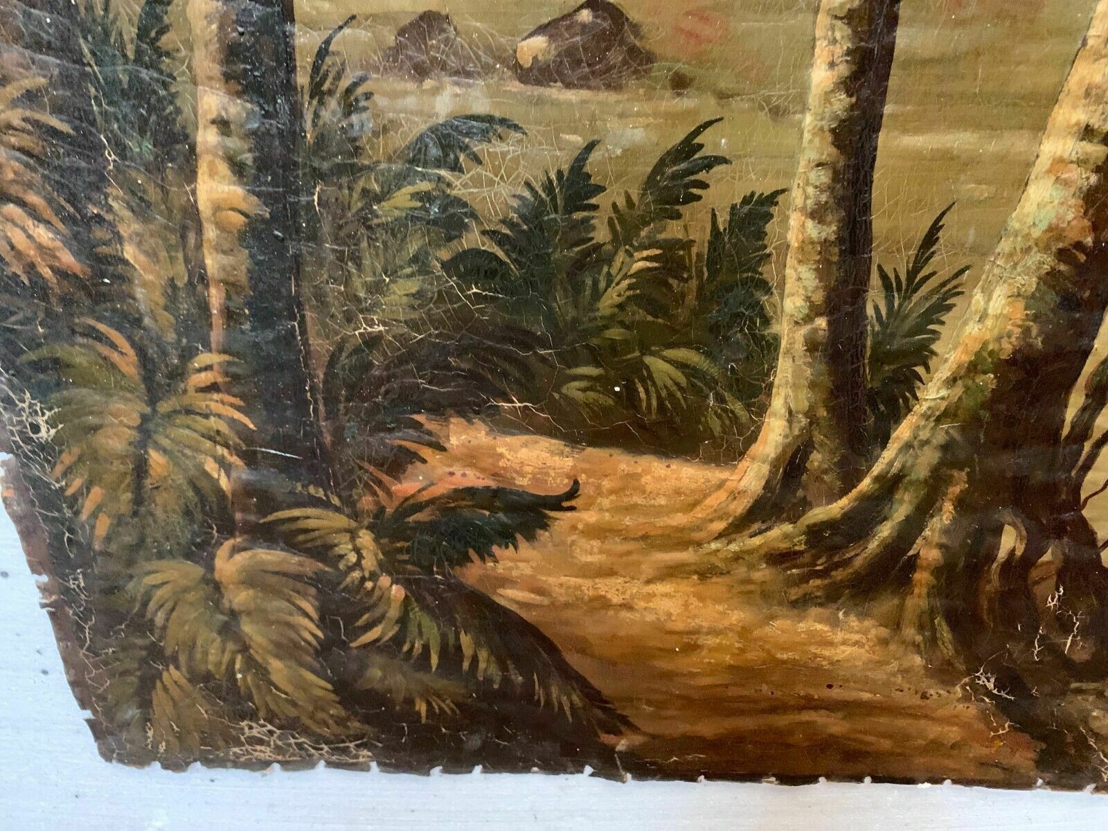 Art Oil On Canvas "View Of A Watercourse" Decorative Wall Panels 20th Century photo
