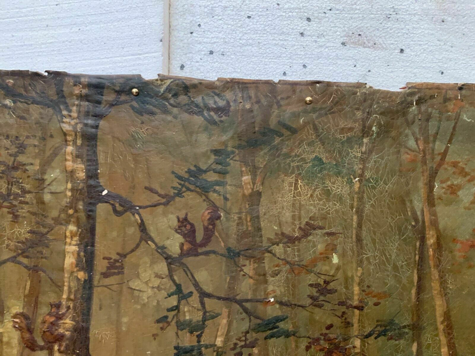 photo vinterior Oil On Canvas "View Of A Watercourse" Decorative Wall Panels 20th Century