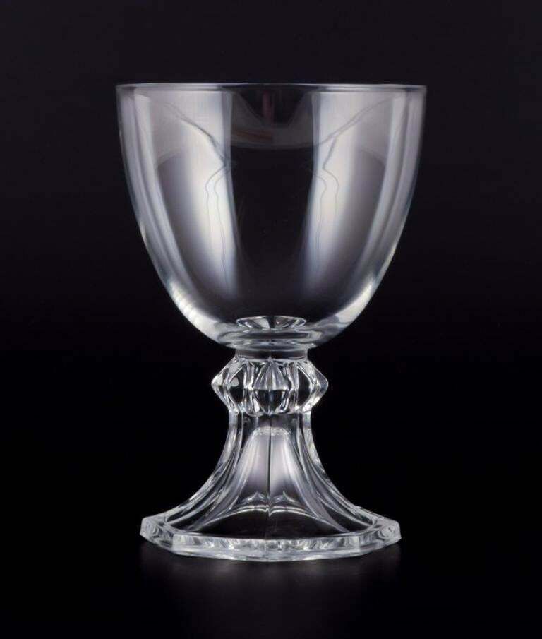 Val St. Lambert, Belgium. Set Of Four Wine Glasses In Clear Crystal Glass. photo Home Decor