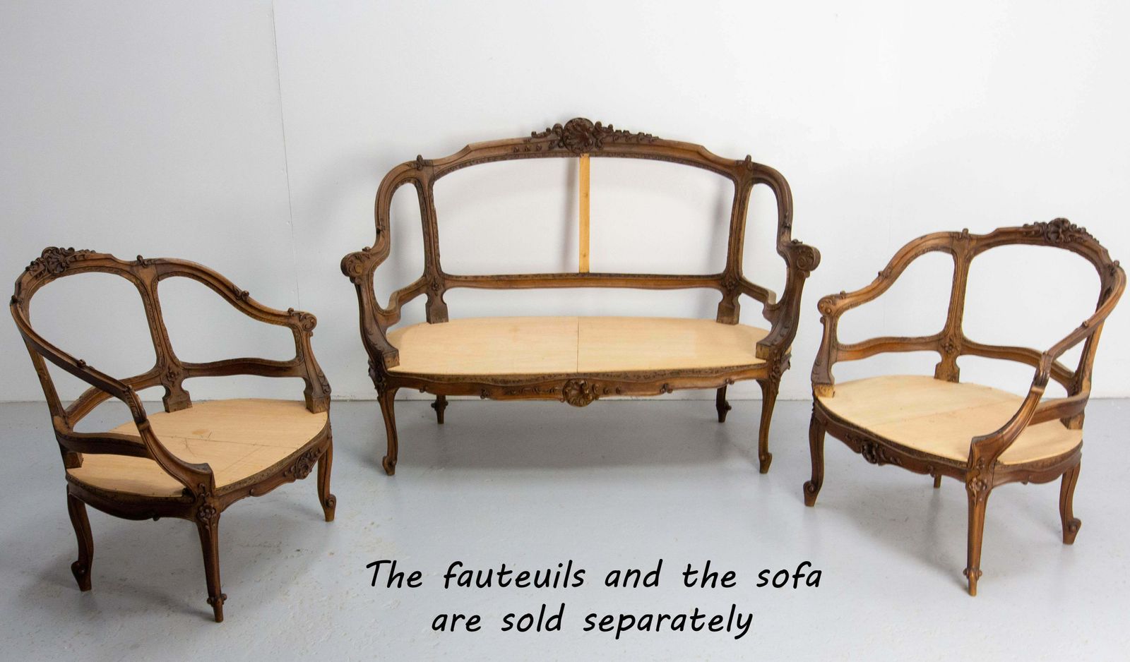 730.0 Pair Of Louis XV Revival Open Armchairs To Cane Or Upholster French, 19th C photo