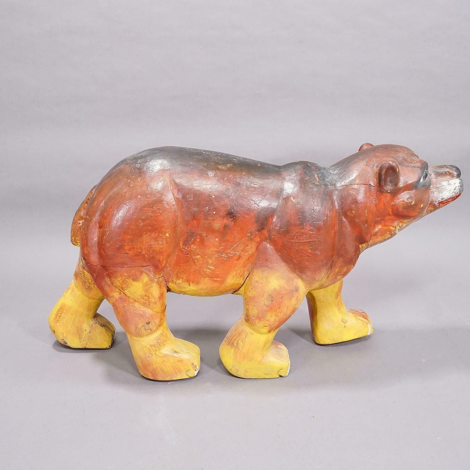 Rare Antique Children Carousel Bear, Germany Early 20th Century photo for sale