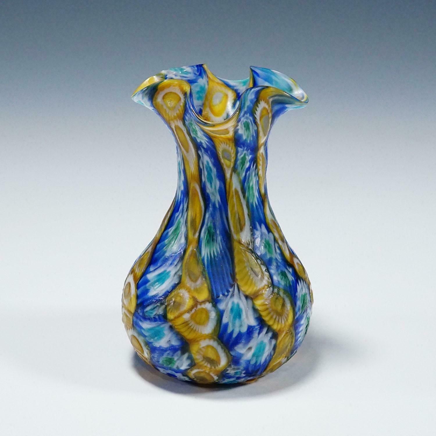 Antique Millefiori Vase, Fratelli Toso Murano Ca. 1920s photo for sale
