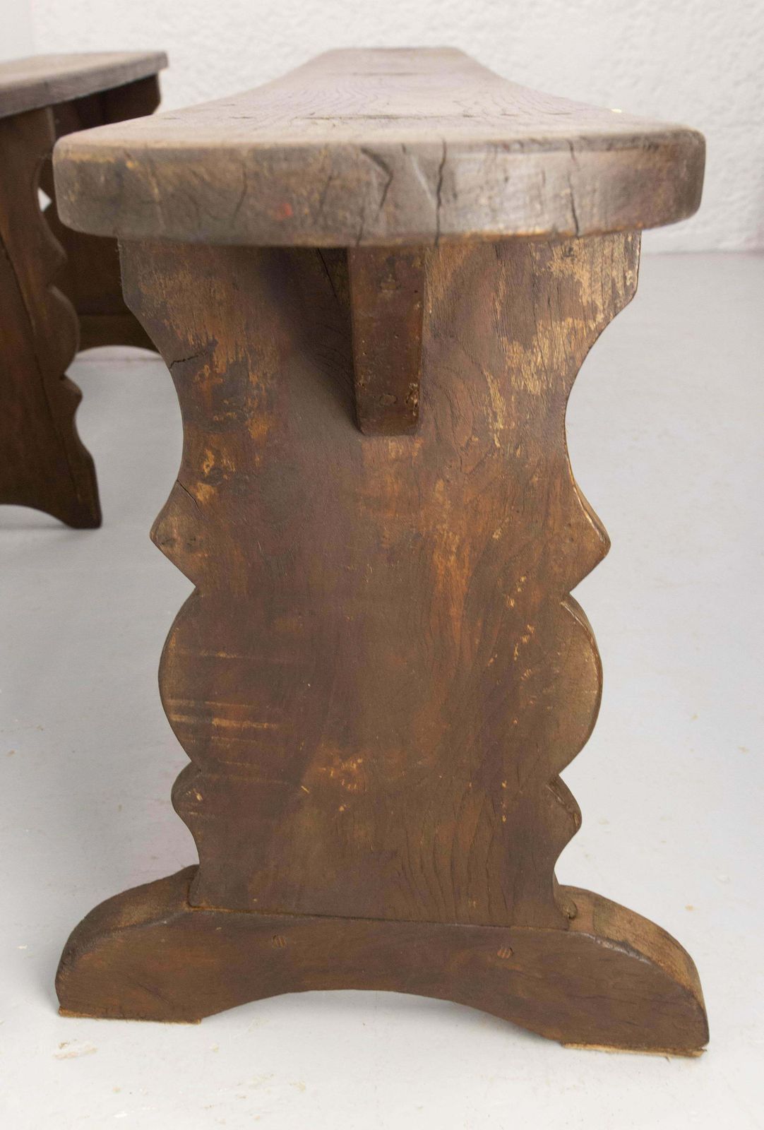 Pair Of French Antique Benches Massive Chestnut, Circa 1900 photo 1517.0