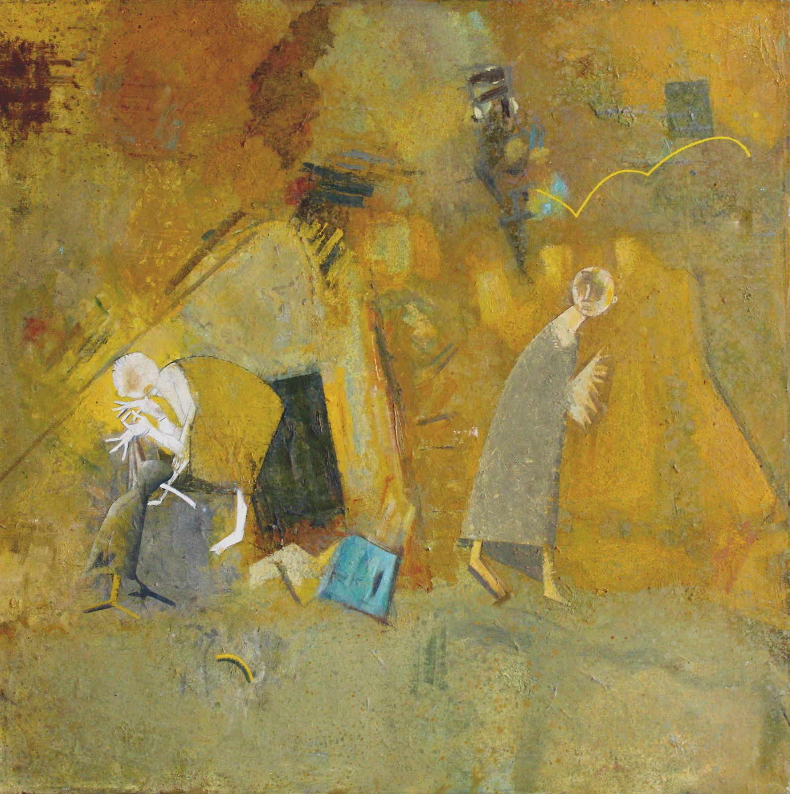 Victor Karnauh Meeting. 1998. Oil On Canvas, 100 X 99. 5 Cm 1998