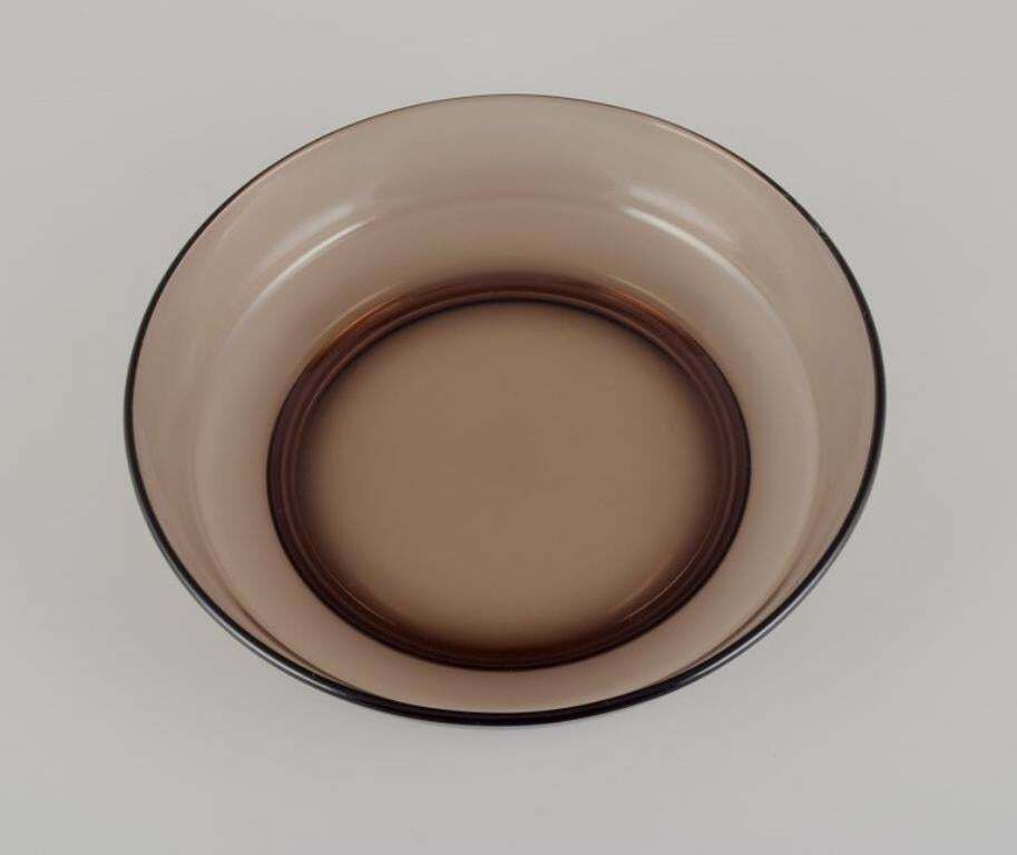 Vereco, France. Set Of Six Soup Bowls In Smoked Art Glass. 1970s. photo furniture