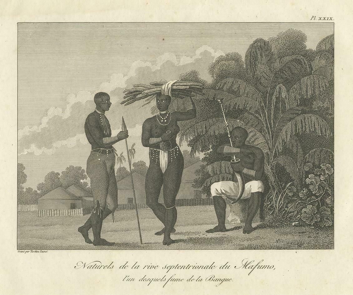 Antique Print Of Inhabitants Of The Region Of Mafumo River By Symes (1800) photo furniture