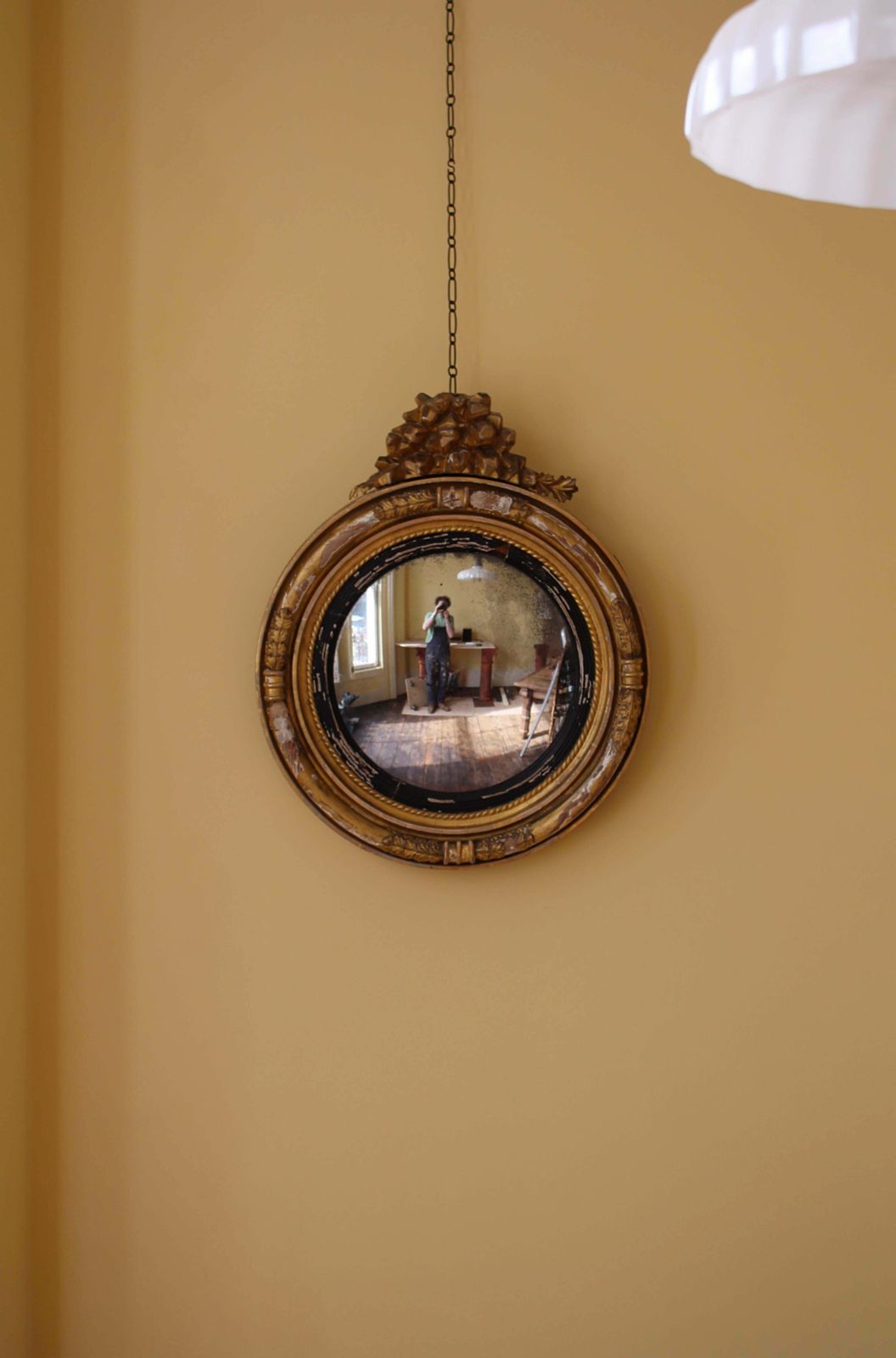 Early 19th Century William IV Gilt Convex Mirror Country House Antique photo 695.0