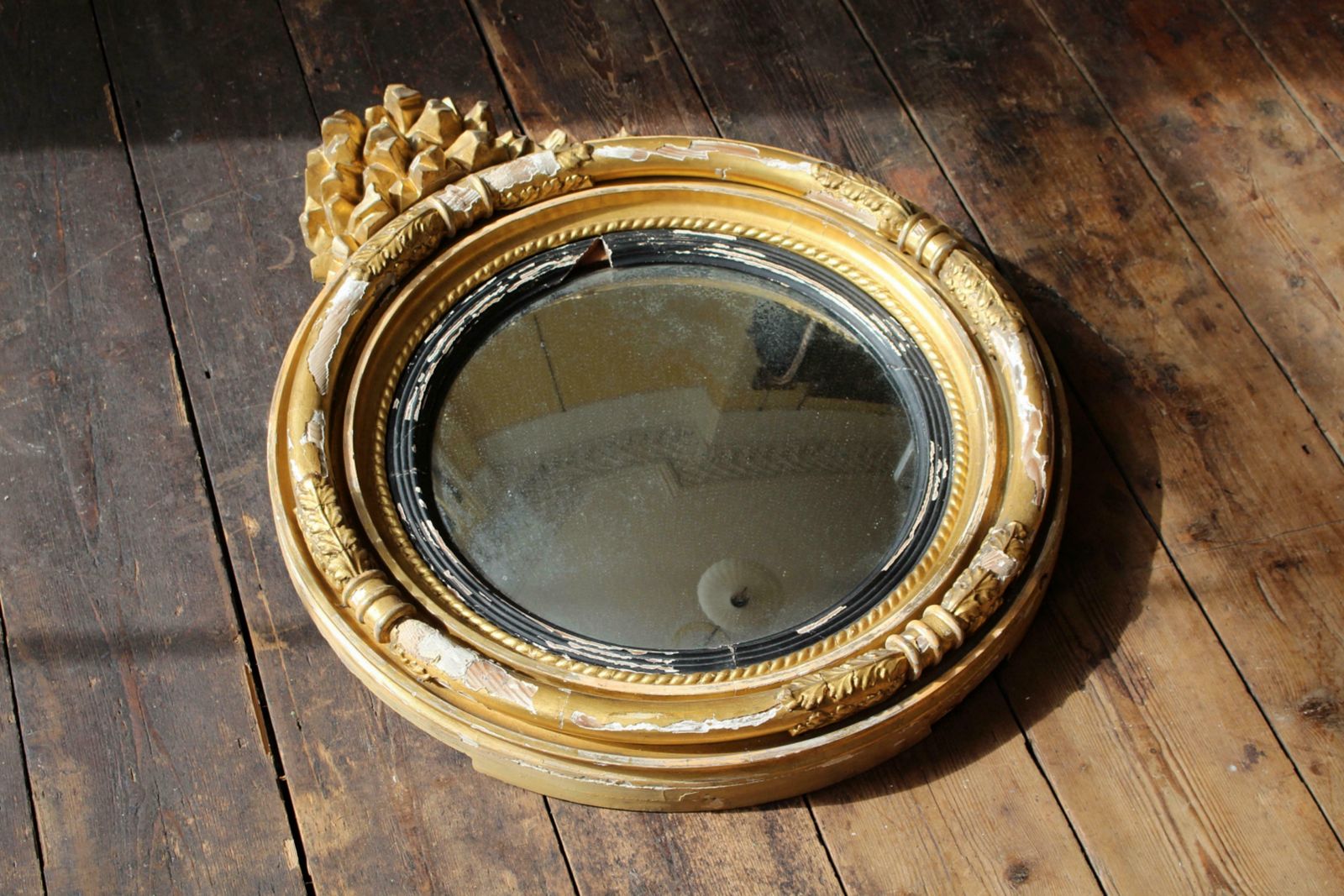 Early 19th Century William IV Gilt Convex Mirror Country House Antique photo buy