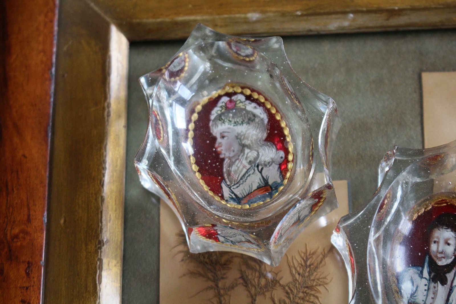 18th Century Georgian Reverse Painted Glass Lovers Open Salts Country House photo furniture