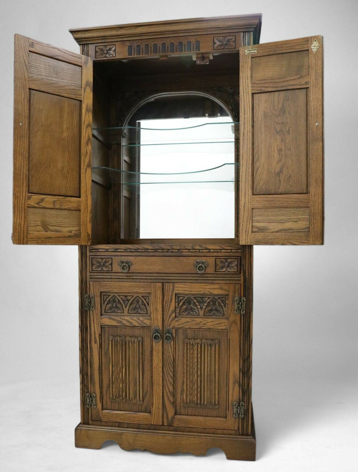 Old Charm Tall Cocktail Cabinet With Wine Rack For 24 Bottles Free Uk Delivery photo for sale