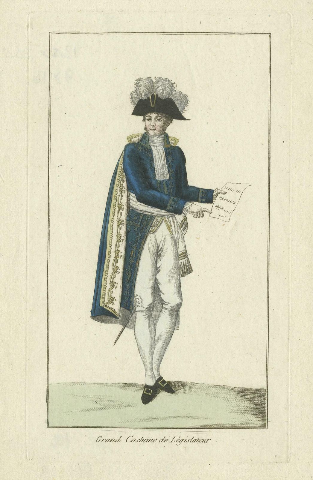 Antique Costume Print Of A French Legislator, Circa 1810 photo for sale