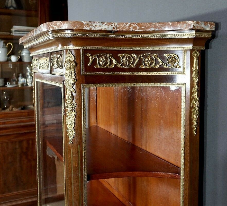 photo for sale Mahogany Showcase, Transition Louis XV Louis XVI Style – 1900