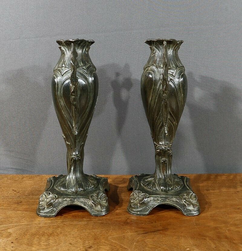 Pair Of Soliflores In Regulates, Art Nouveau   Late 19th Century photo 360.0