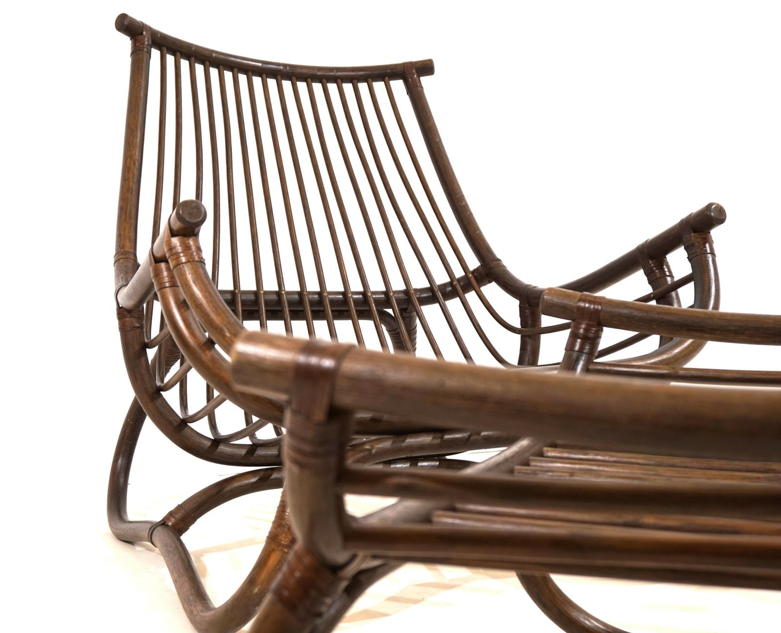 photo for sale Manou Rattan Lounge Chair In Pagoda Style