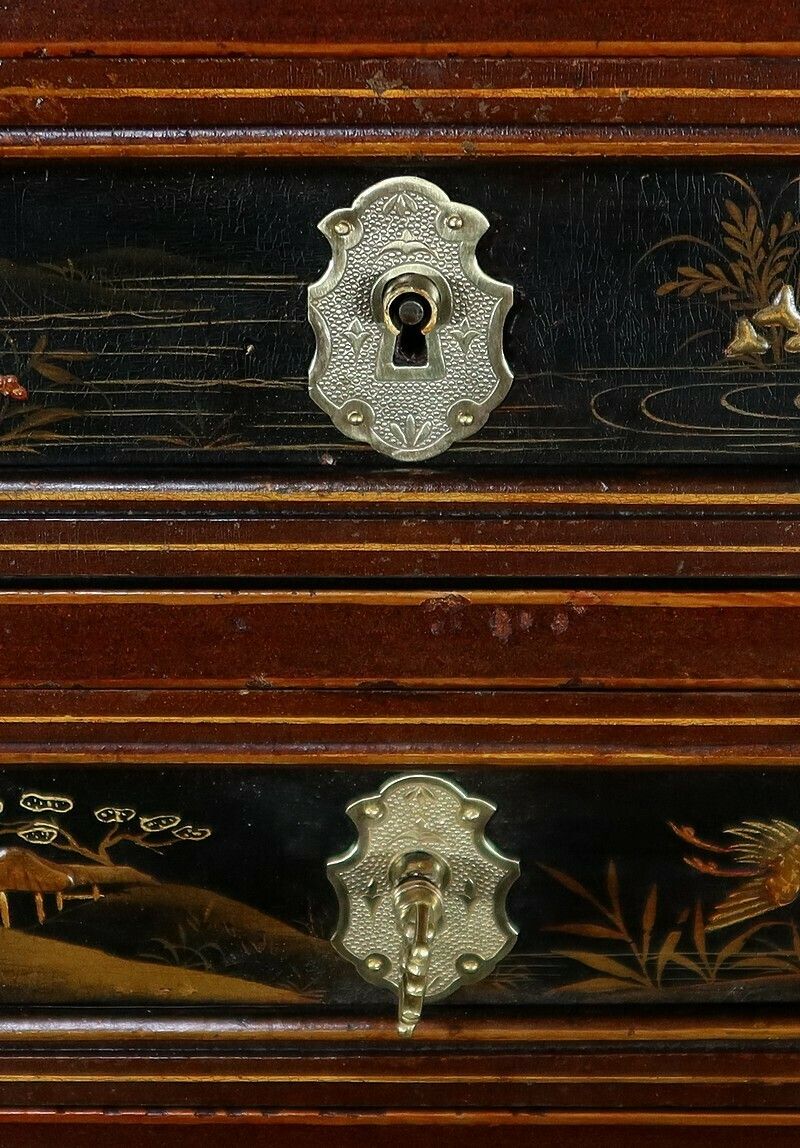 Chinese Cabinet In Lacquered Wood And Painted Wood – Early 20th Century photo vintage