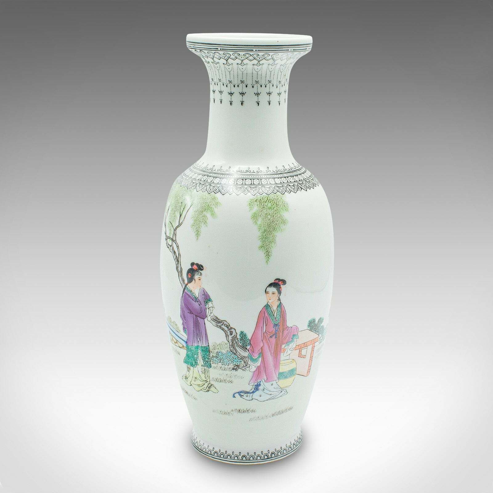 Vintage Flower Vase, Chinese, Ceramic, Stem Sleeve, Mid Century, Circa 1960 photo furniture