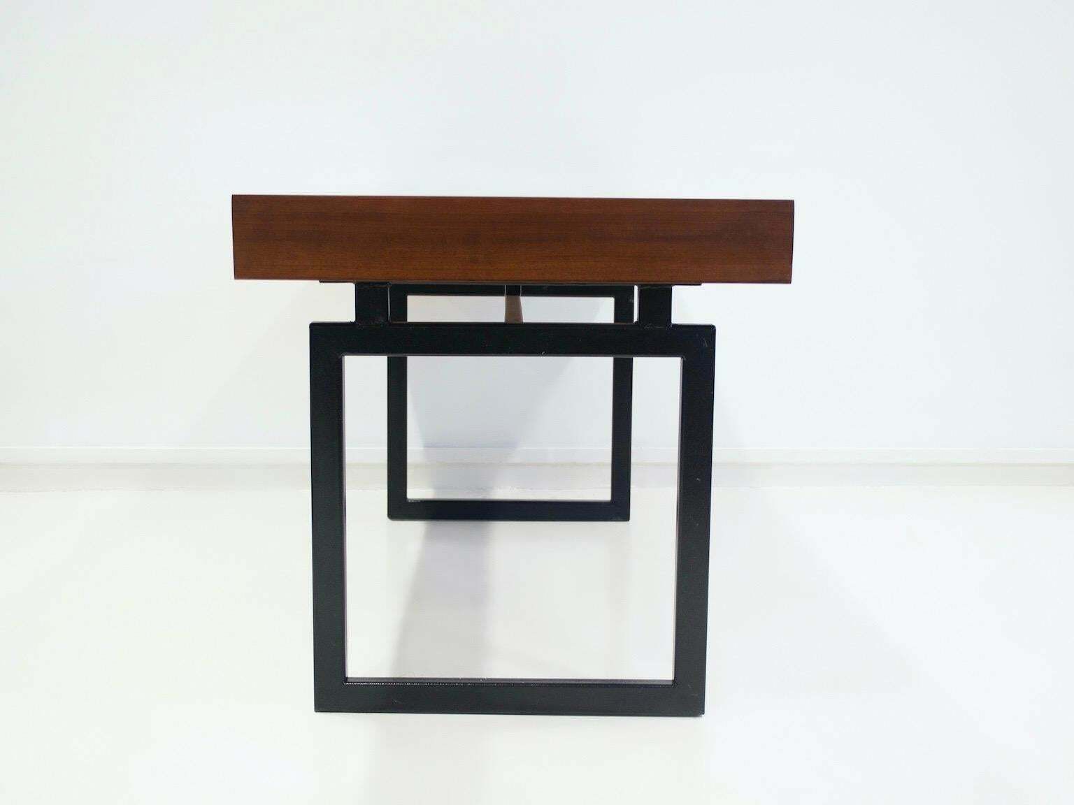 2509.0 Wooden Writing Desk With Drawers And Black Lacquered Legs photo