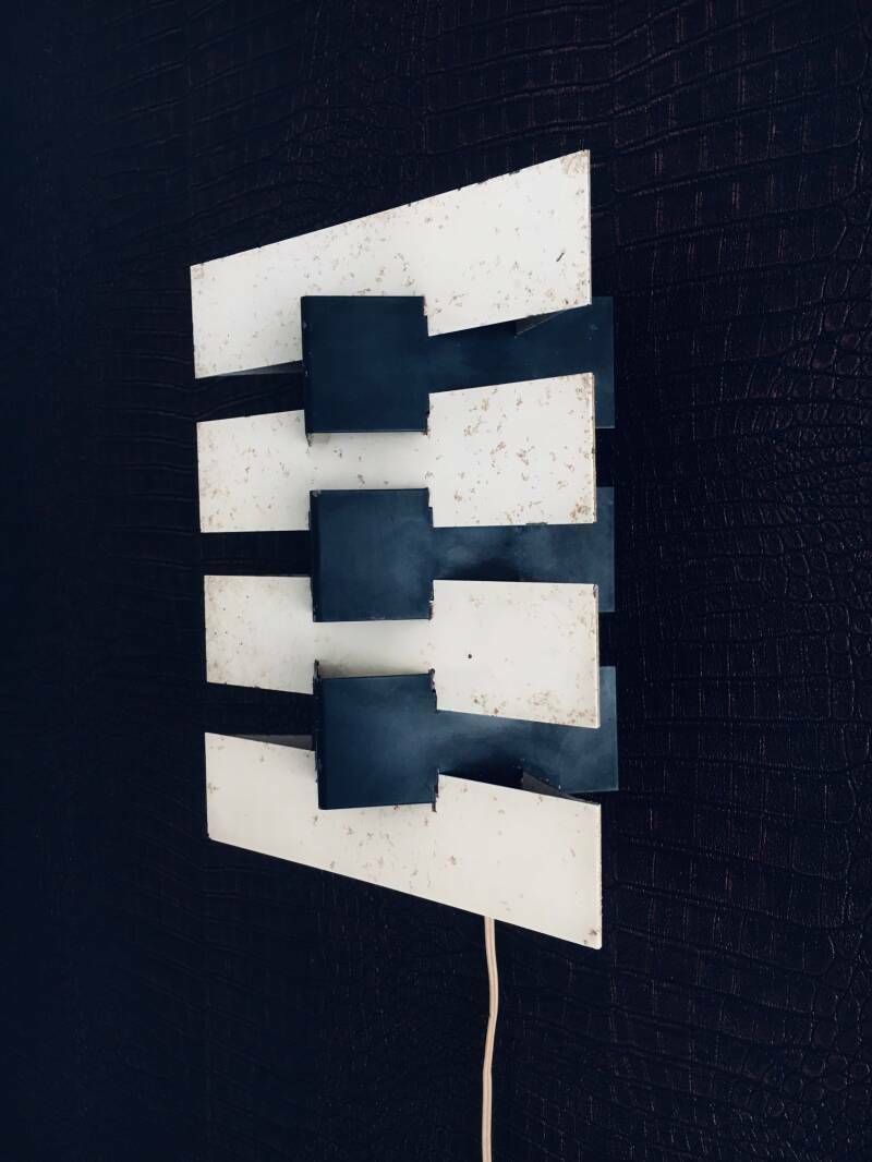 photo vintage Modernist Geometric Wall Lamp By J.J.M. Hoogervorst For Anvia Almelo, Netherlands 1960's