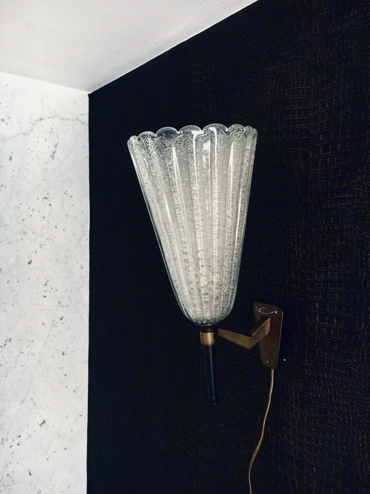 1950's Italian Design Art Glass Wall Lamp By Barovier & Toso photo furniture