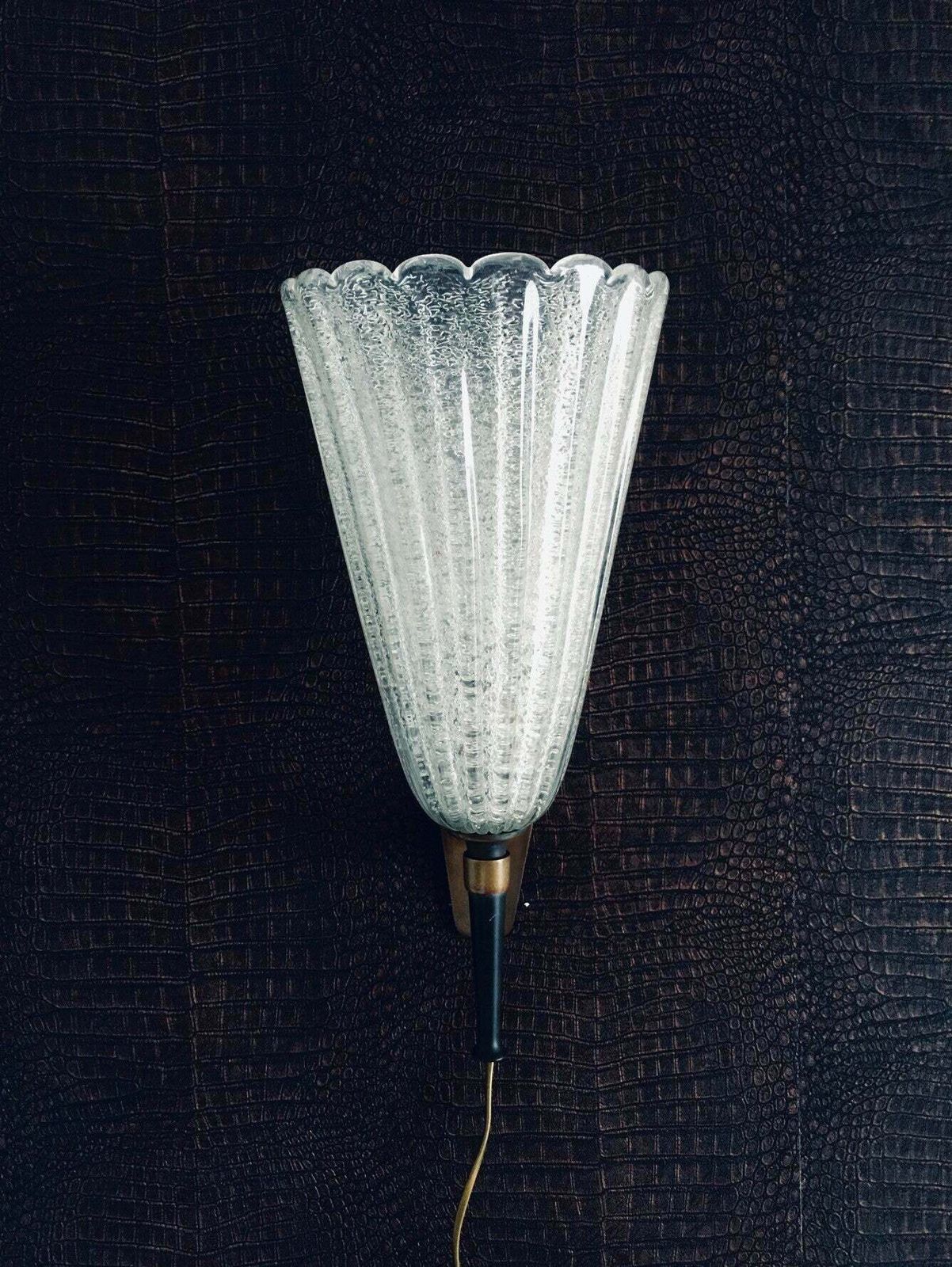 Vintage Mid Century Italiaans Design Kunstglas Wandlamp Van Barovier & Toso photo Verlichting