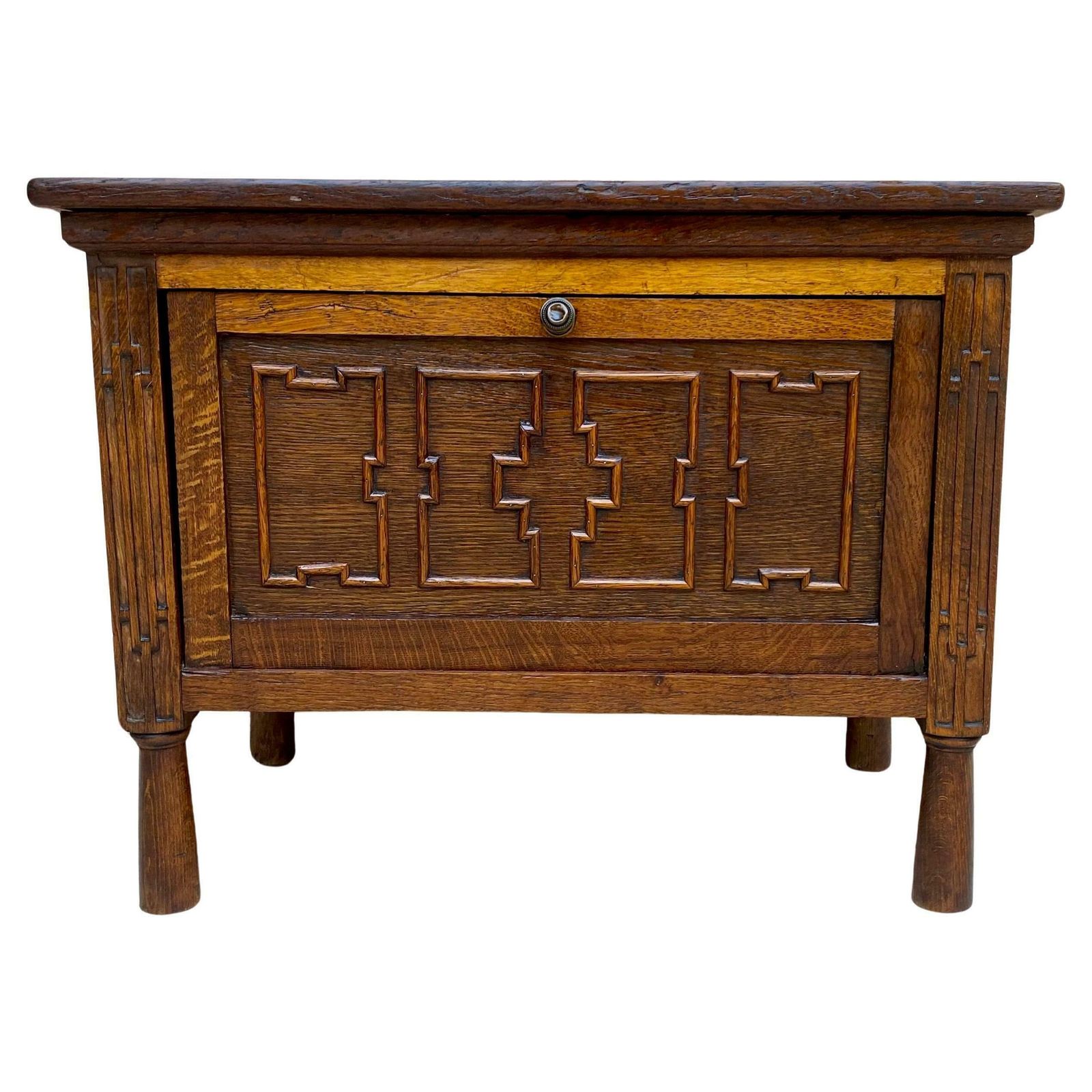 Late 19th Century French Carved Oak Coffer