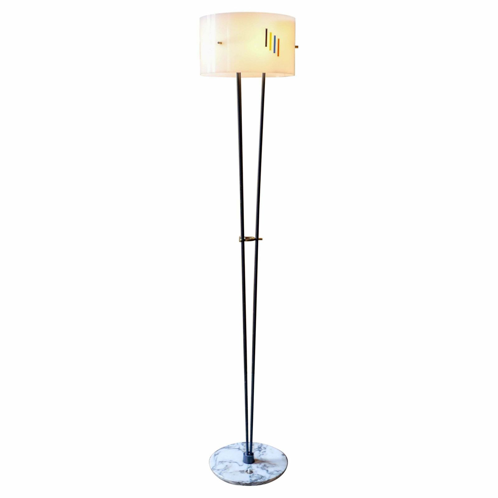 Mid Century Modern Steel Marble Floor Lamp By Angelo Brotto, Italy 50s