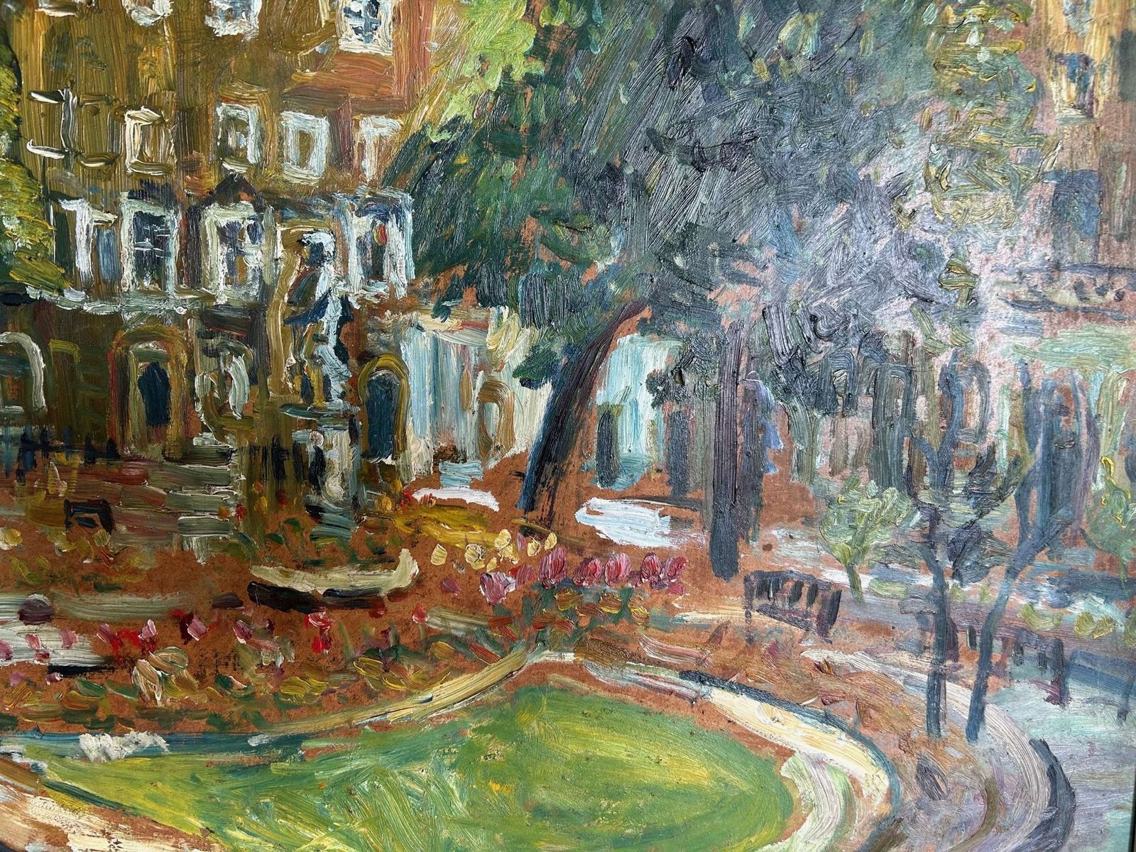 Henry Sanders   A Wonderful Large Impressionism Scene   Oil On Board photo Art