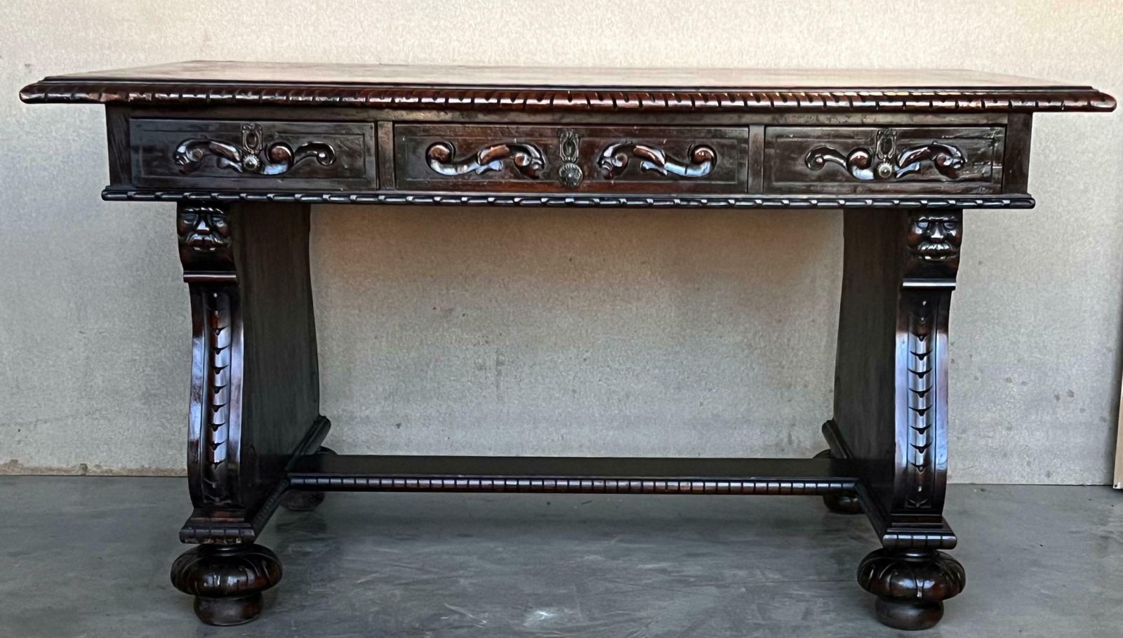 19th Century French Renaissance Desk With Three Drawers photo for sale