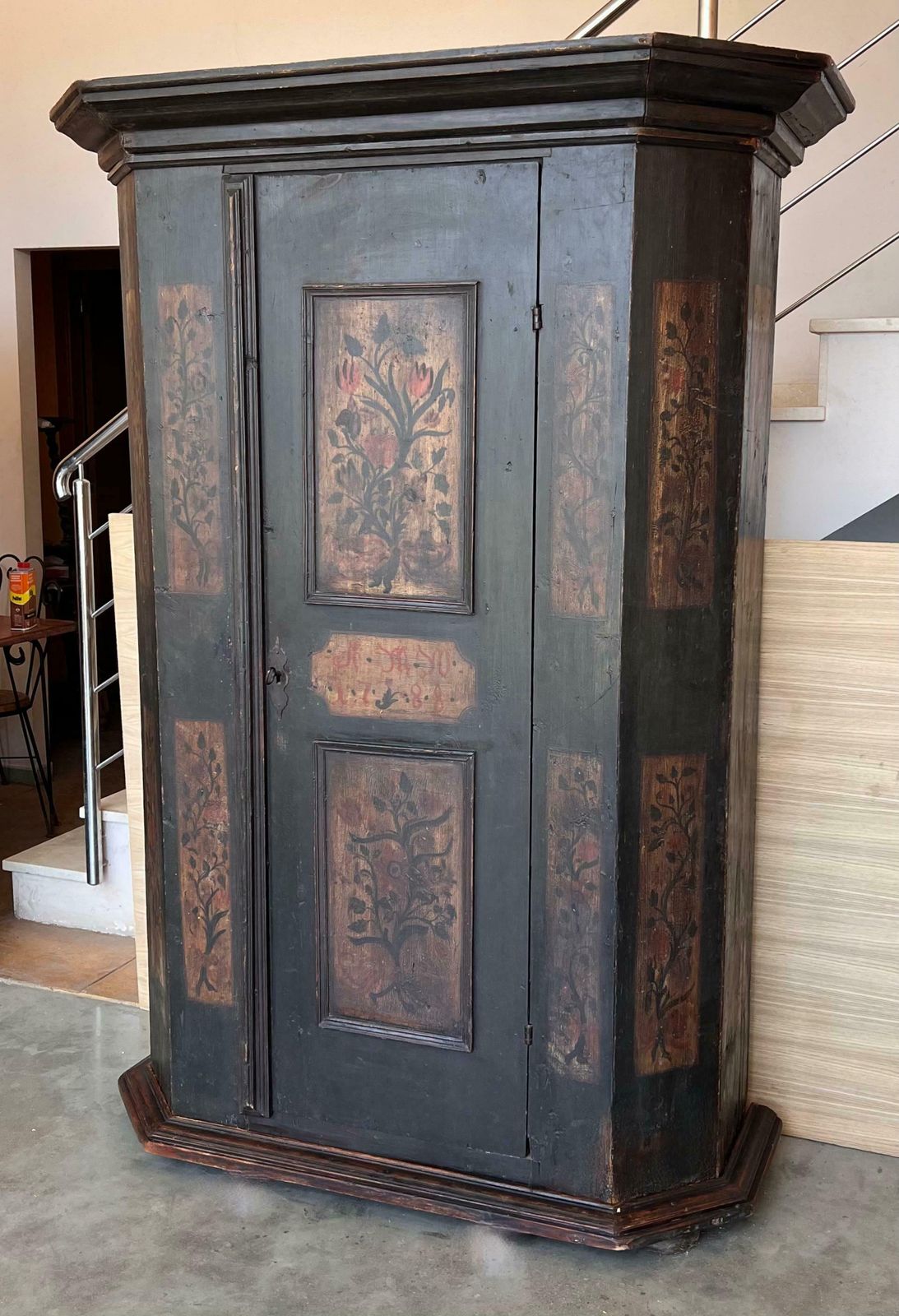 Armoire espagnole peinte, 1788, XVIIIe siècle photo Mobilier