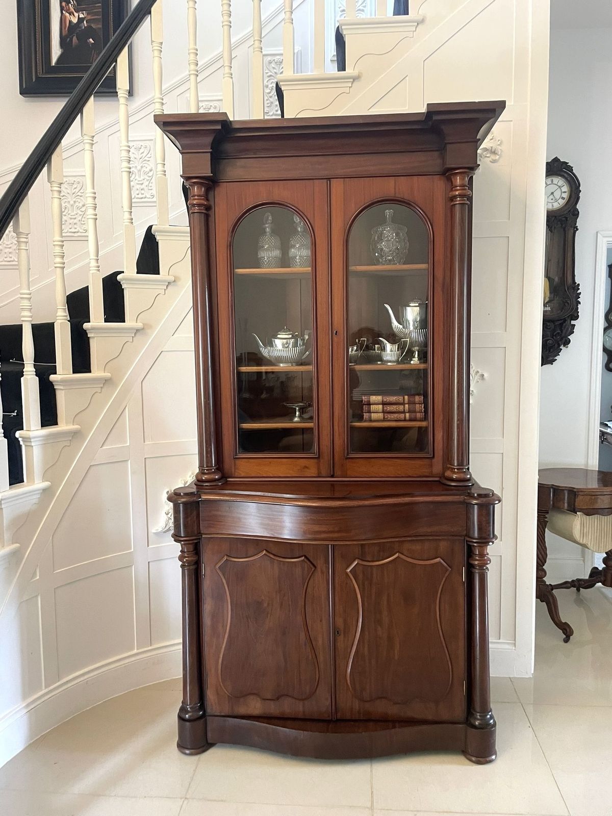 Furniture Quality Antique 19th Century Mahogany Bookcase photo