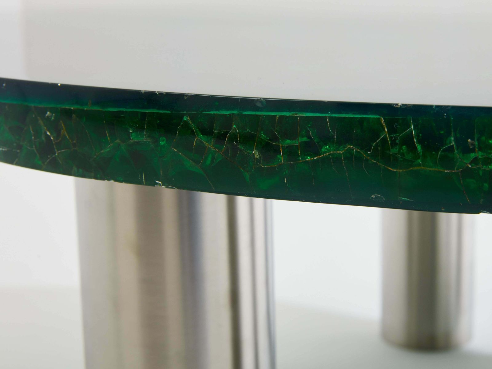 Furniture Marie Claude De Fouquières Round Fractal Resin Coffee Table 1970 photo