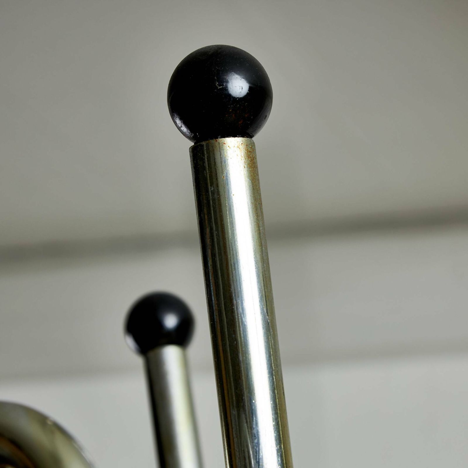 Postmodern Coat Rack With Four Arms, Umbrella Stand And Black Vinyl Spheres photo Furniture