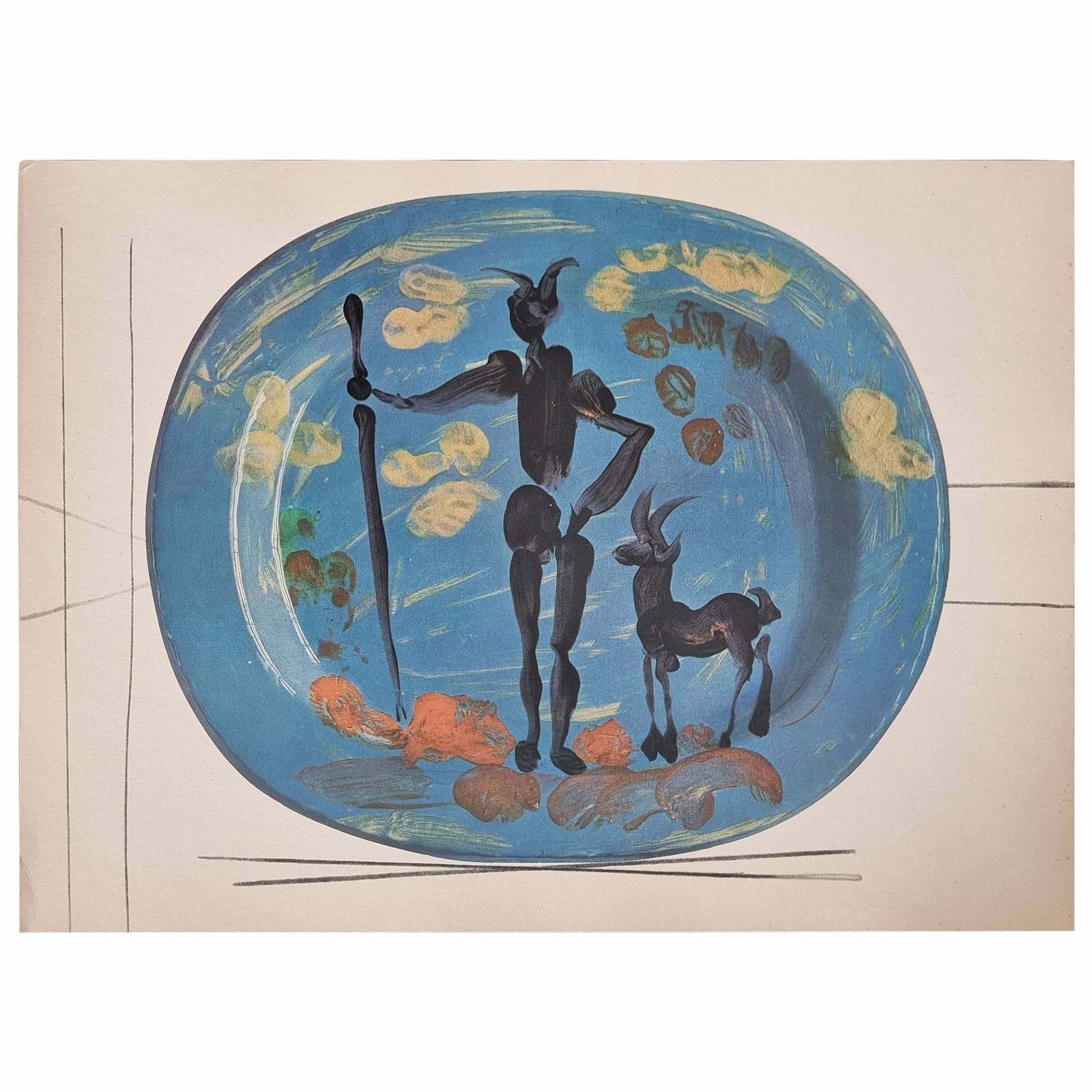 Albert Skira Print Of Shepard Ceramic Plate From "Céramiques De Picasso"