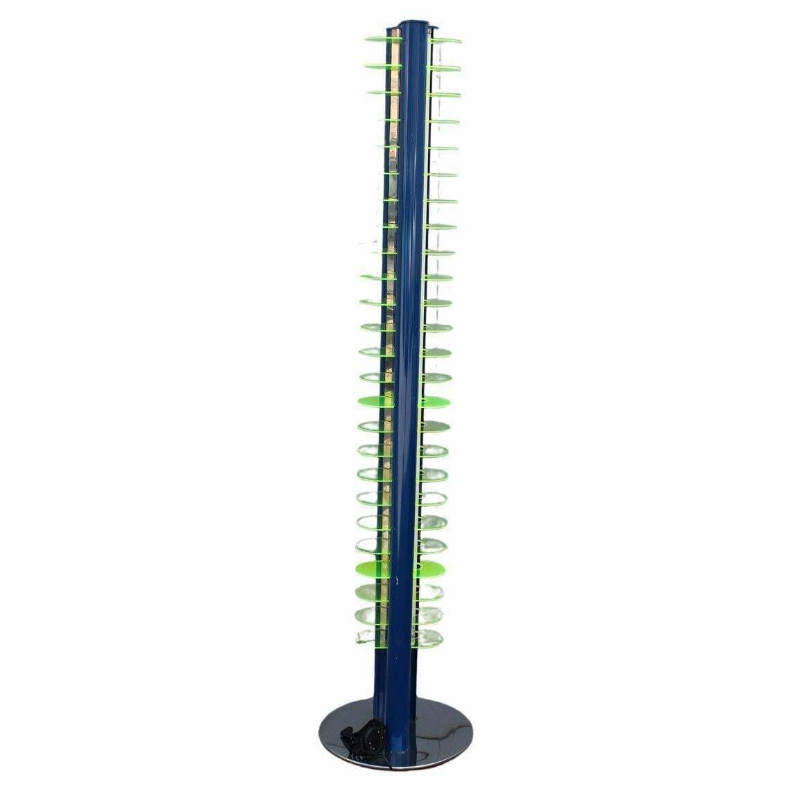 Optical Amalasunta Floor Lamp Vittorio Gregotti For Bilumen 1968 Verde Blu Italia