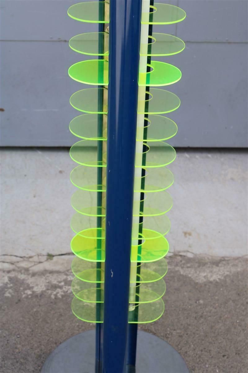 Optical Amalasunta Floor Lamp Vittorio Gregotti For Bilumen 1968 Verde Blu Italia photo for sale