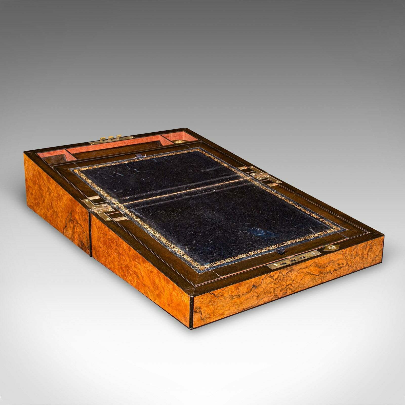Antique Gentleman's Writing Slope, English, Walnut Correspondence Box, Victorian photo furniture