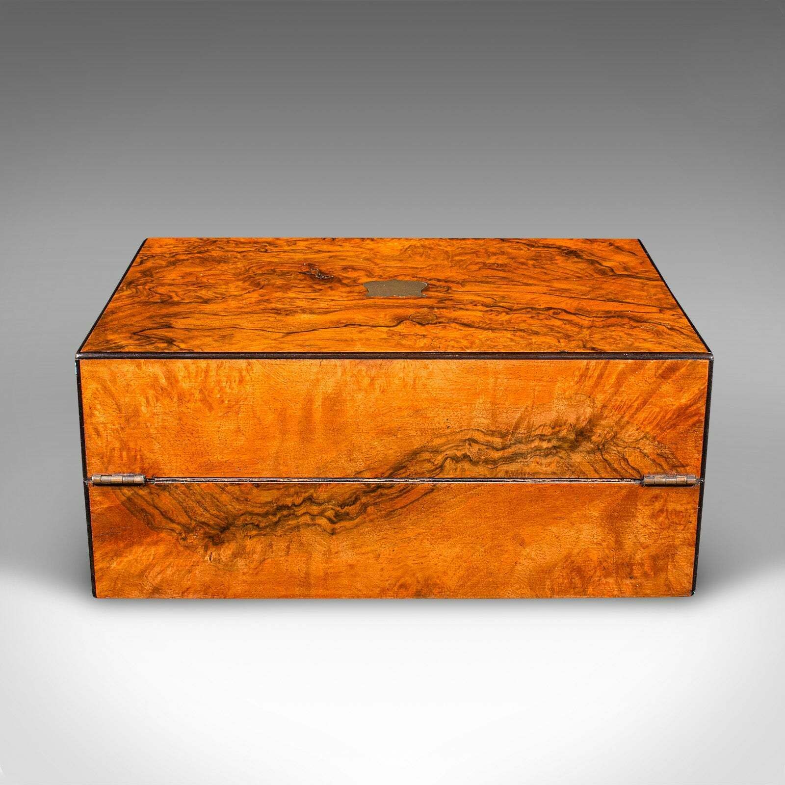 photo furniture Antique Gentleman's Writing Slope, English, Walnut Correspondence Box, Victorian