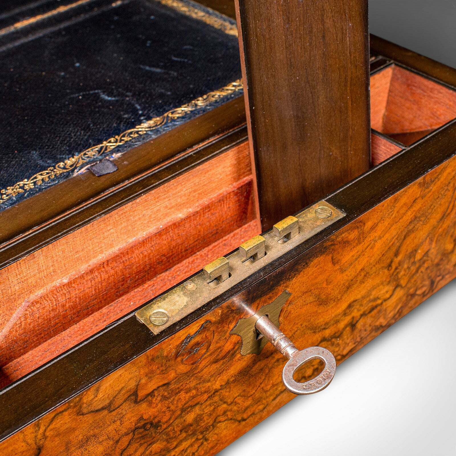 Home Decor Antique Gentleman's Writing Slope, English, Walnut Correspondence Box, Victorian photo