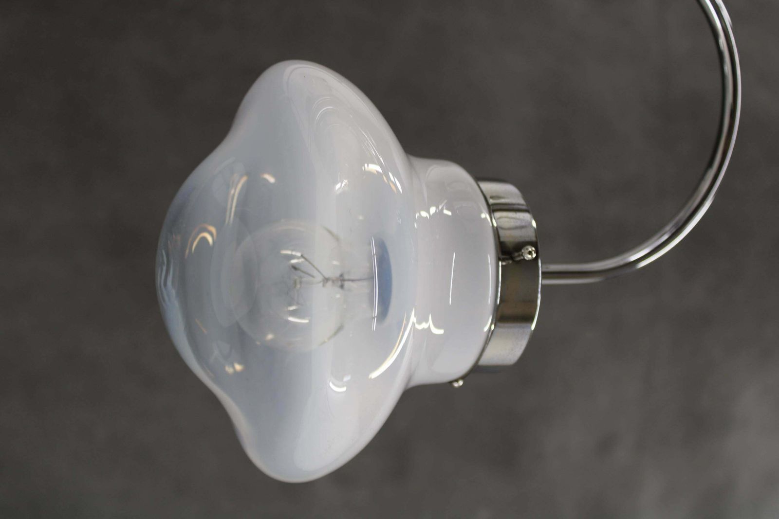 1960s Chrome Plated Chandelier With Murano Glass, Italy photo vinterior