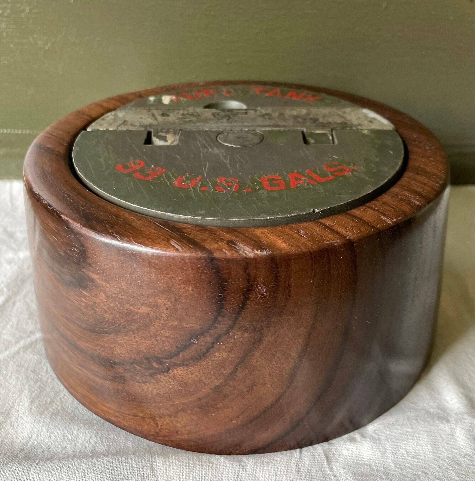 Us Air Force Airplane Filler Cap Wooden Bowl Lid photo vinterior