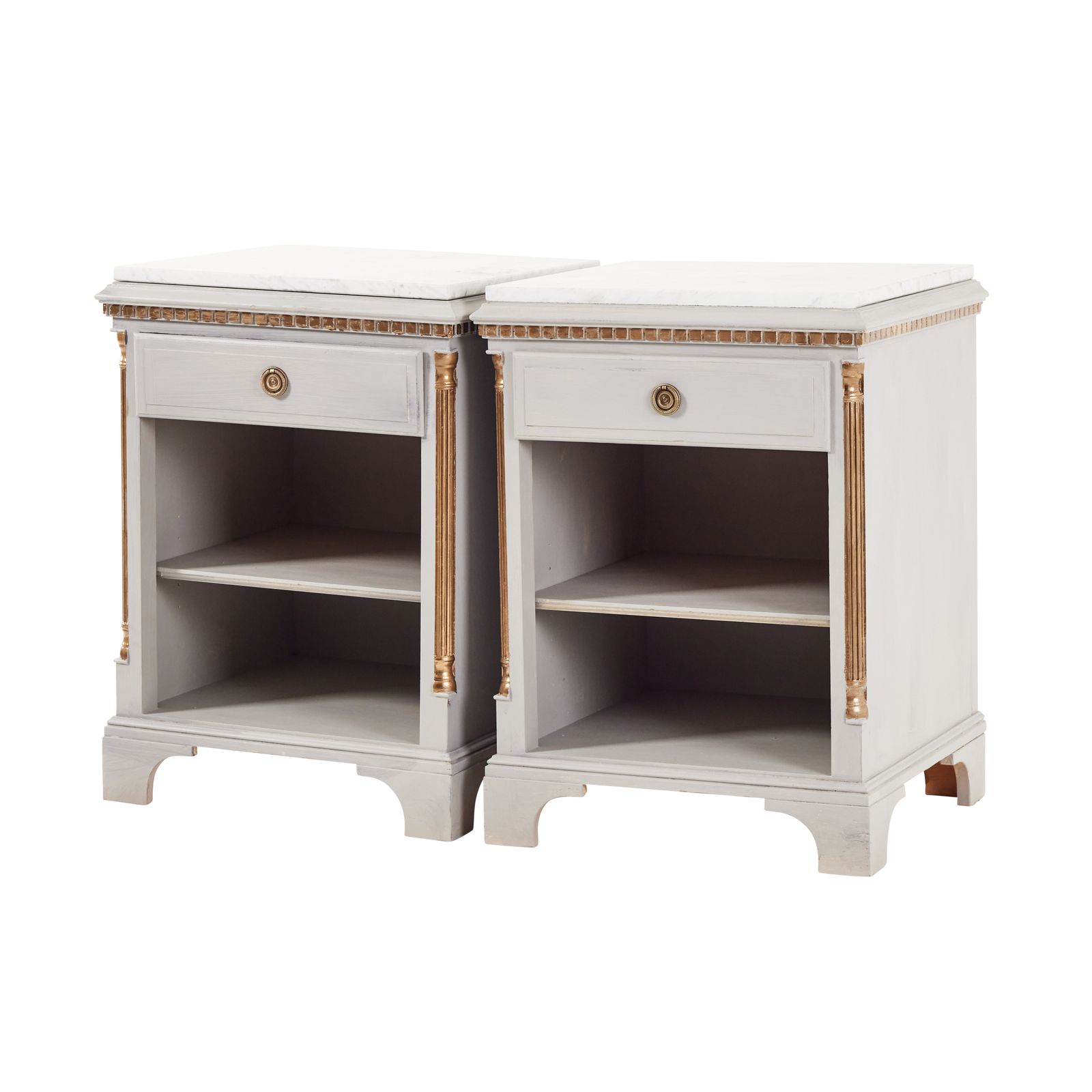 Pair Of Gustavian Bedside Table Wuth Marble Top photo 1600.0