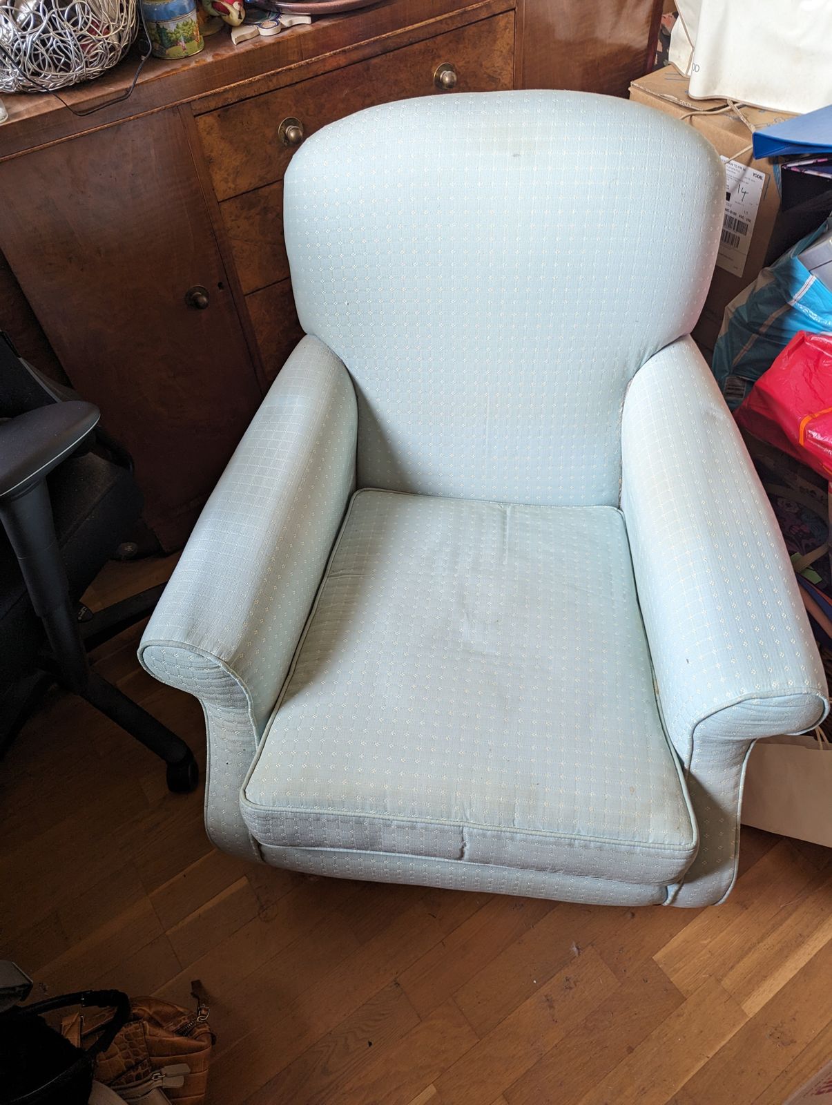 A Pair Of Laura Ashley  Powder Blue Armchairs.Cambridge Style