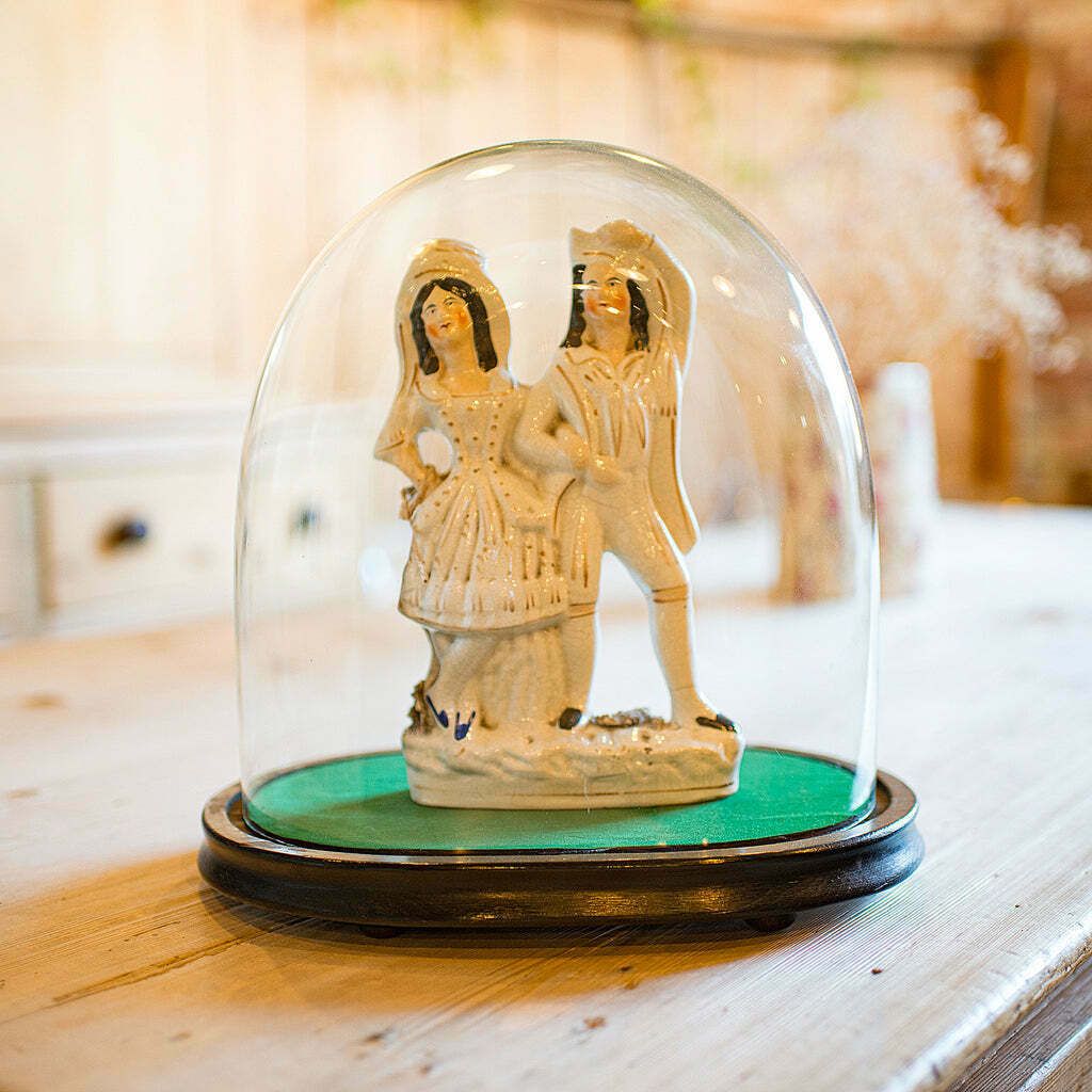 Wide Antique Clock Dome, English, Glass, Pine, Display Showcase, Victorian, 1860 photo furniture