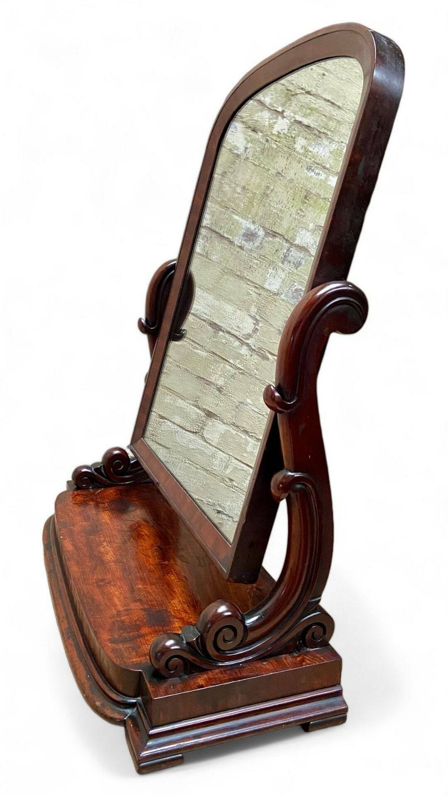 Antique Victorian Mahogany Dressing Table Mirror / Free Standing Toilet Mirror photo for sale