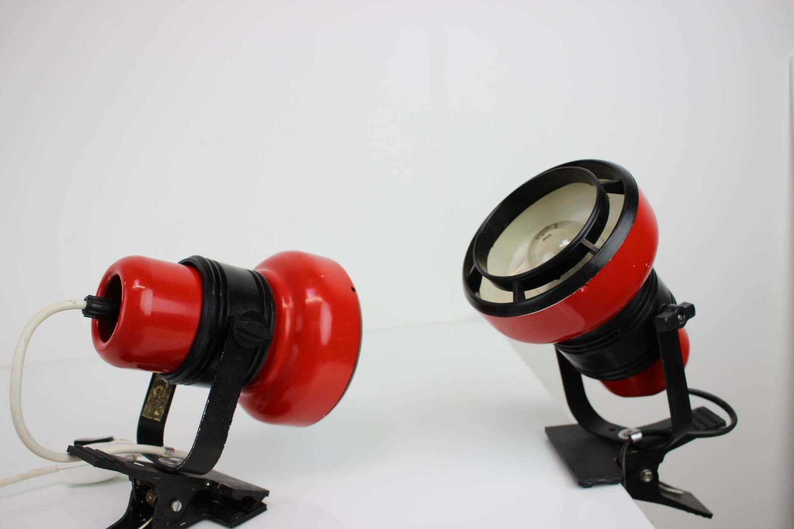 Set Of Two Mid Century Wall Or Table Lamps By Elektrofem, Hungary, 1970s photo vintage