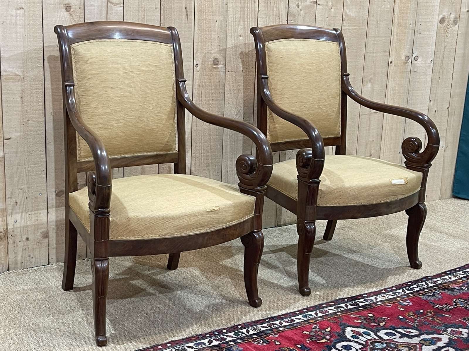 Pair Of Restoration Armchairs In Mahogany From The End Of The 19th Century photo 1380.0