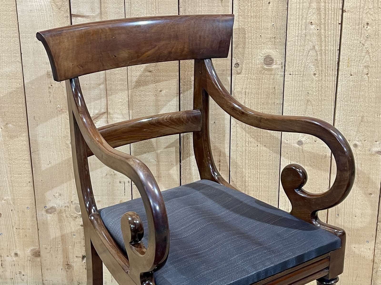 19th Century English Mahogany Armchair photo for sale