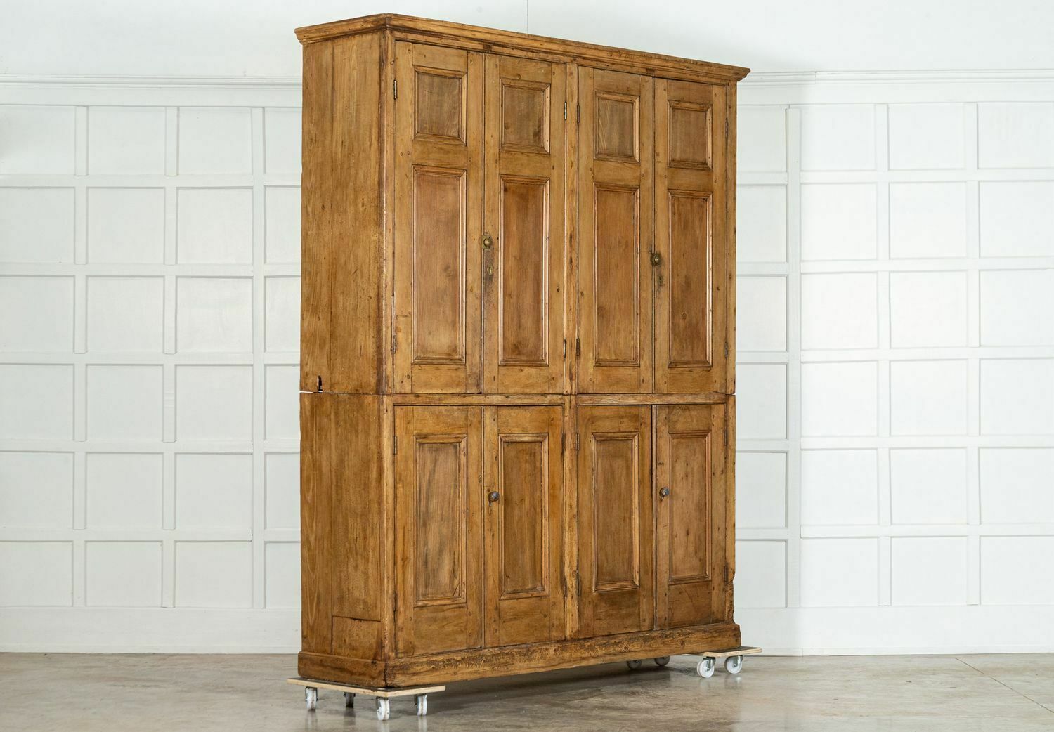 Large 19thc English Estate Made Pine Housekeepers Cupboard photo for sale